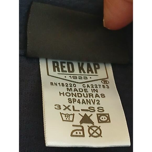 Red Kap Work Shirt Mens 3XL Navy Blue 2 Pocket Work Uniform Short Sleeve Utility - Picture 10 of 15